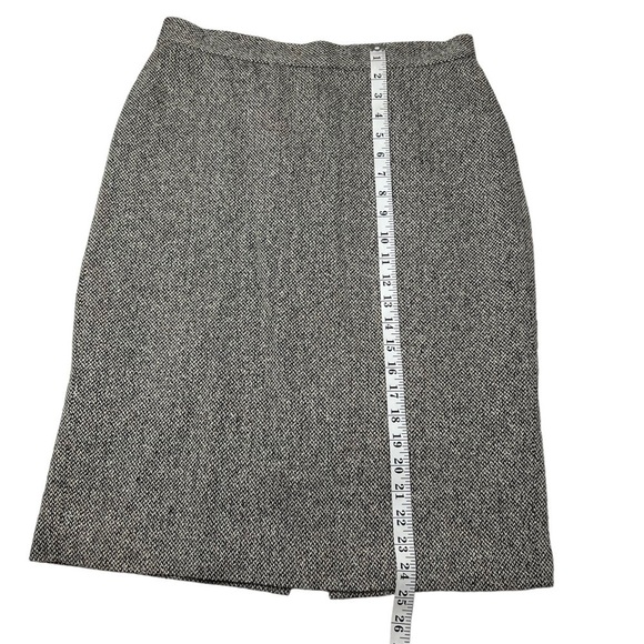 VTG LAUREN RALPH LAUREN Pencil Skirt 8 Classic Herringbone Career Tweed SILK - Picture 6 of 8